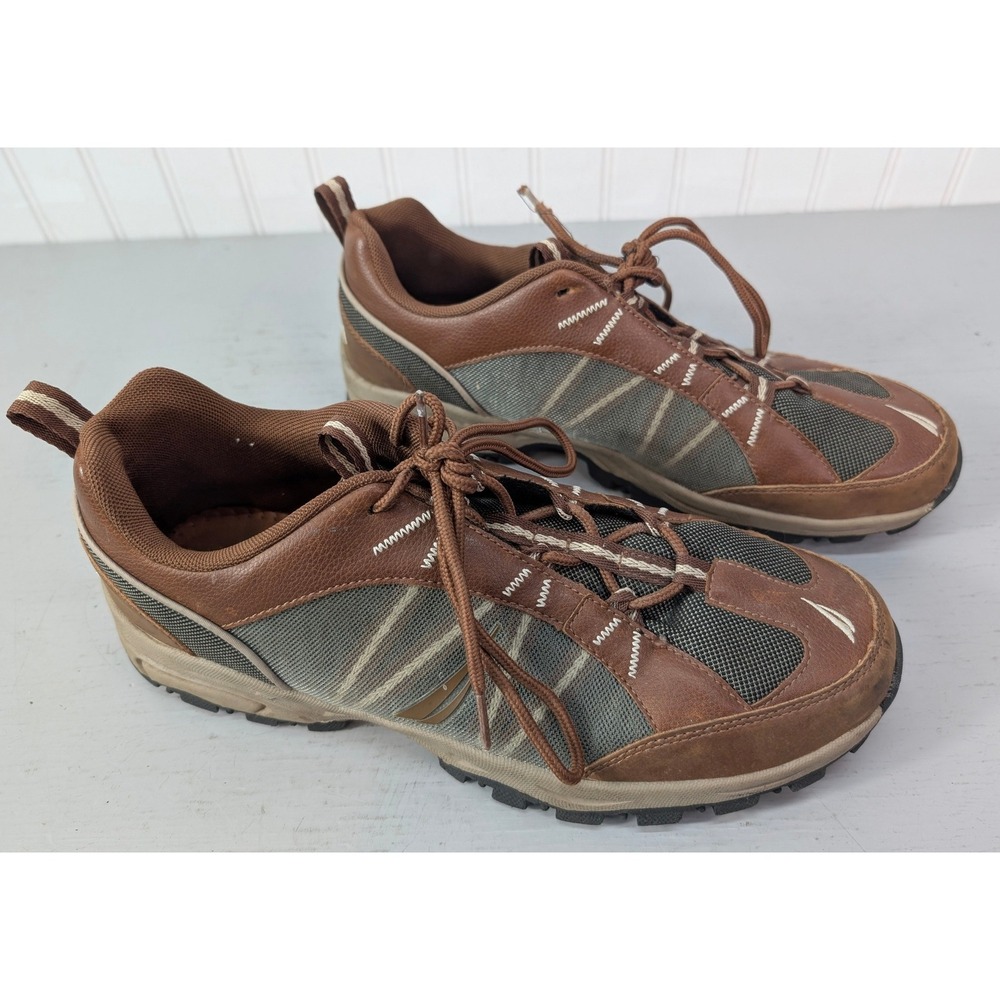 Nautica Yuri Brown Low Top Hiking Trail Shoes Men's US 11 Outdoor Lace Up Casual